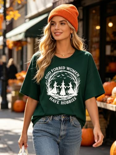 SGYHO Oversized Halloween Shirts for Women Spooky Season Pumpkin Ghost Fall Casual Tee - size chart