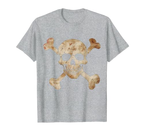 Halloween Designs. Pirate Flag Skull and Crossbones Skeleton Graphic Halloween T-Shirt - size chart