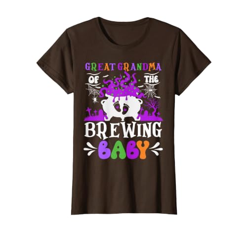 Brewing Baby Family Matching Halloween Costumes Great Grandma of The Brewing Baby Grandma to Be Halloween T-Shirt - size