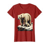 Mademark Mama Polar Bear and Cub Snowy Cliff Illustration T-Shirt - size chart