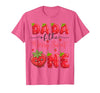 Kawaii Strawberry 1St Birthday Matching Dada of The Berry Sweet One Strawberry First Birthday T-Shirt - size chart
