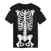 CAZYCHILD Halloween Shirts for Men Funny Halloween Pumpkin Shirt Dancing Skeleton Tee - size chart