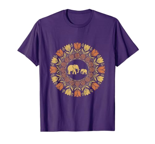 Mademark Mother Elephant and Baby Walking Through Tall Grass T-Shirt - Men - size chart