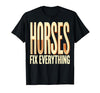 Mademark Horses Fix Everything Equestrian Design T-Shirt - Men - size chart