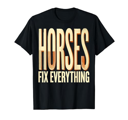 Mademark Horses Fix Everything Equestrian Design T-Shirt - Men - size chart
