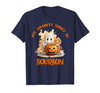 Boo Watercolor Pumpkin Cup Light Witch Hat Bottle Bourbon My Favorite Spirit is Bourbon Happy Halloween Boo T-Shirt - size