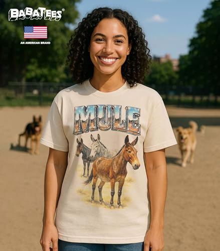 BABATEES Farm Animals Heavy Metal Tshirt for Men, Women & Farmers - 100% Natural Undyed Cotton - size chart