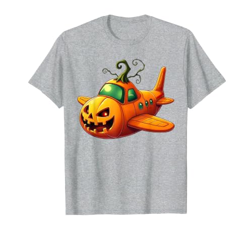 Funny Halloween Airplane Costume for Kid Boy Funny Airplane Pumpkin Pilot Lovers Halloween Mens Boys Kids T-Shirt - size