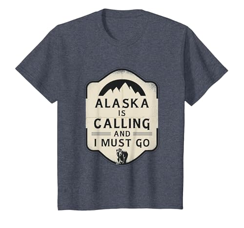 Alaska is Calling and I Must Go Mountains Bear T-Shirt - size chart