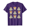 Dentist Dental Halloween Costume Tee Gifts Floral Ghost Teeth Dental Dentist Halloween Costume T-Shirt - size chart