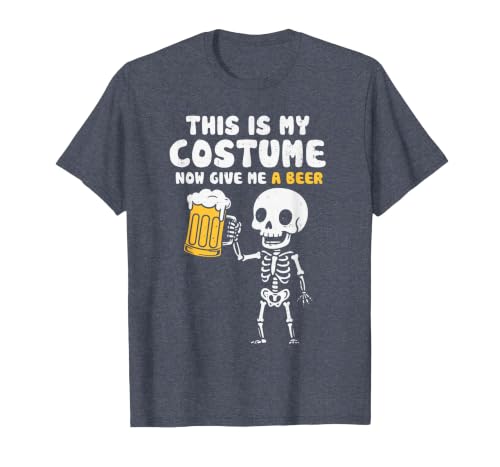 Halloween Tees Women Men Kids This is My Costume Beer Halloween Party Drinking Dad Mens T-Shirt - size chart