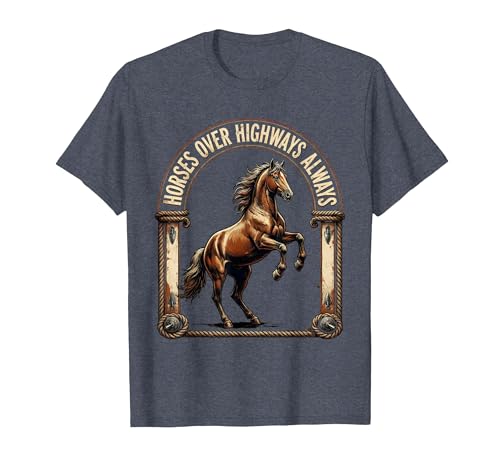 Mademark Horses Over Highways Always Equestrian Design T-Shirt - Men - size chart