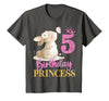 Kids 5th Birthday Rabbit Princess Girl Bunny 5 Years Old T-Shirt — design detail
