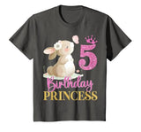 Kids 5th Birthday Rabbit Princess Girl Bunny 5 Years Old T-Shirt — design detail