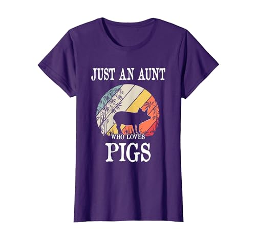 Pigs Lover Gift Co. Just an Aunt Who Loves Pigs T-Shirt - size chart