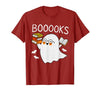 Halloween Tees for Women Men Kids Booooks Ghost Reading Halloween Library Librarian Teacher T-Shirt - size chart
