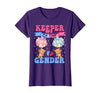 Funny Bear Blue Pink Gender Reveal Men Women Keeper of The Gender Reveal Cute Bear Balloons Pink Or Blue T-Shirt - size chart