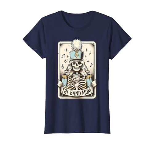 Marching Band Mom Tarot Card Skeleton Halloween Marching Band Mom Tarot Card Skeleton Mom Musical Instrument T-Shirt - size