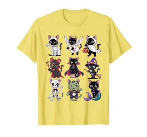 Halloween Cat Apparel Halloween Cat T-Shirt - Spooky Kittens Costume T-Shirt - size chart