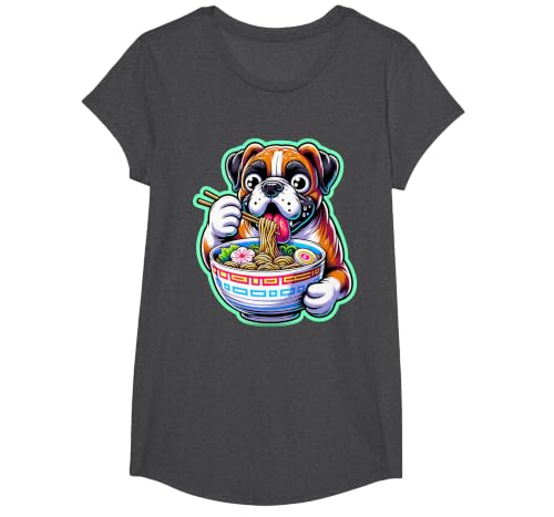Noodle Ramen Boxer Dog Kawaii Anime Boxer Dog Ramen T-Shirt - size chart
