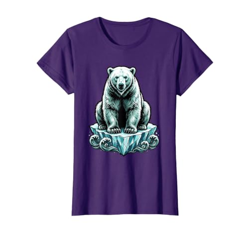 Mademark Polar Bear Lone Ice Floe Arctic Drift Illustration T-Shirt - size chart