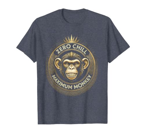 Mademark Zero Chill Maximum Monkey Fun Graphic Design T-Shirt - Men - size chart