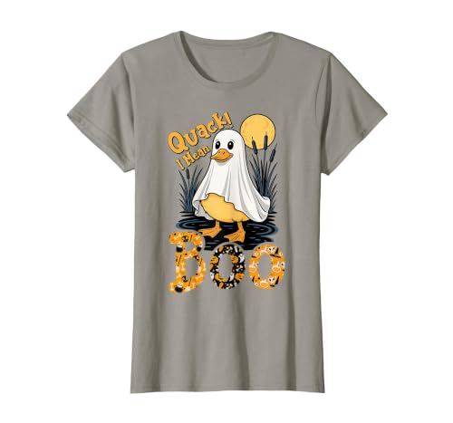 Duck Halloween Gifts Co. Quack I Mean Boo Duck Trick or Treat Spooky Halloween Party T-Shirt - size chart