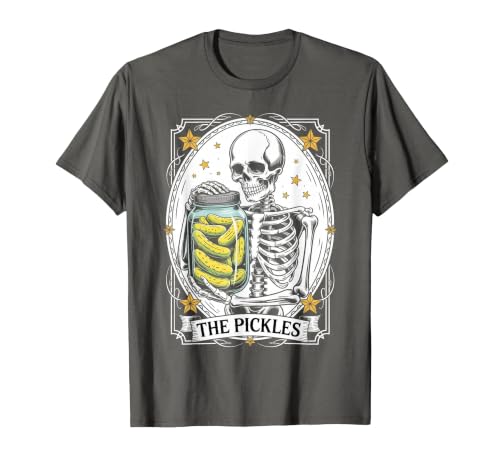 Tarot Card Skeleton Halloween Ades.shirt The Pickles Tarot Card Skeleton Canning Season Gardener T-Shirt - size chart