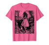 Alice in Wonderland - Down the Rabbit Hole Fantasy Vintage T-Shirt — design detail