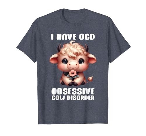 Funny Cow Apparel I Have OCD Obsessive Cow Disorder Cow Lover Farmer T-Shirt - size chart
