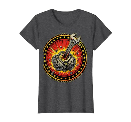 Mademark Monkey Wrench in the Gears Graphic Design T-Shirt - Women - size chart