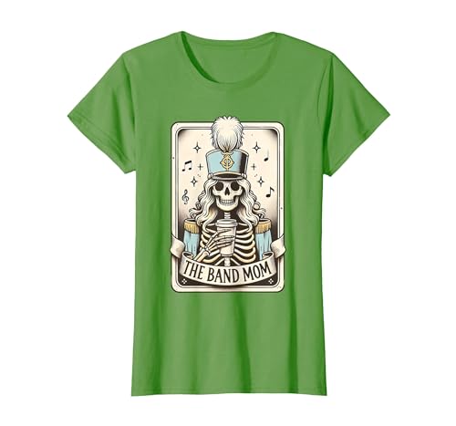 Marching Band Mom Tarot Card Skeleton Halloween Marching Band Mom Tarot Card Skeleton Mom Musical Instrument T-Shirt - size