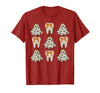 Dentist Dental Halloween Costume Tee Gifts Floral Ghost Teeth Dental Dentist Halloween Costume T-Shirt - size chart