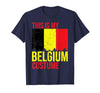 Funny Belgian Flag Halloween Vintage This is My Belgium Flag Costume for Halloween T-Shirt - size chart