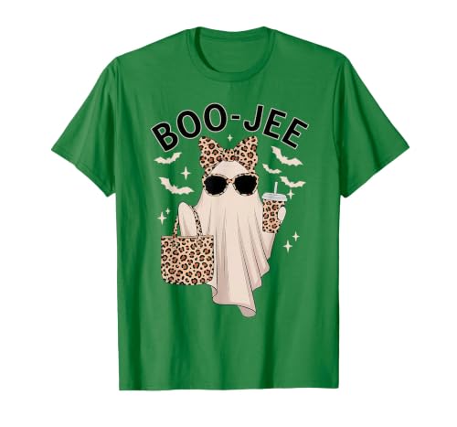 Halloween Boo-Jee Leopard Ghost Coquette Bow Coquette Leopard Ghost Coffee Boo-JEE Halloween Boujee Ghost T-Shirt - size