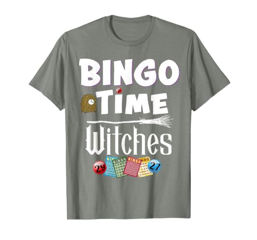 Bingo Time Witches Halloween Bingo Player Novelty Halloween Bingo Time Witches Funny Women Bingo Player T-Shirt - size chart