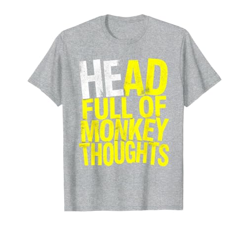 Mademark Head Full of Monkey Thoughts Funny Primate Design T-Shirt - Men - size chart
