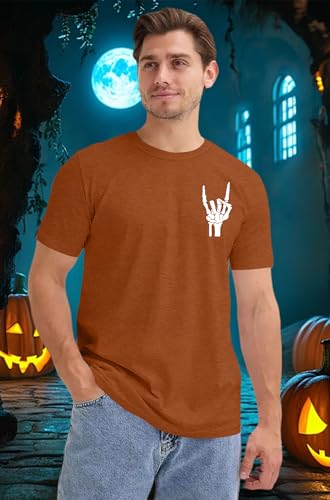 Ithalt Mens Halloween Shirt Halloweentown T Shirt Pumpkin Short Sleeve Top - size chart