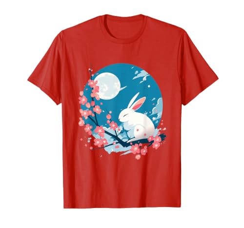 Bunny Rabbit Amidst Blossoms: Spring's Gentle Whisper T-Shirt — design detail