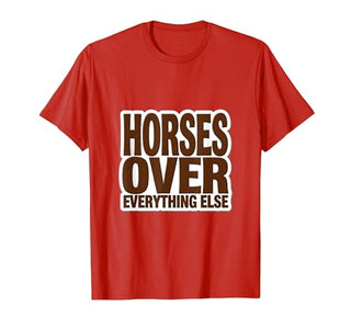 Mademark Horses Over Everything Equestrian Design T-Shirt - Men - size chart
