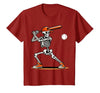 Funny Halloween Skeleton Sports Boys Costume Baseball Skeleton Spooky Boys Halloween Baseball Player T-Shirt - size chart