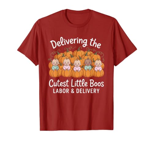 Spooky Nurse Halloween Labor and Delivery Gift Tee Delivering The Cutest Boos Labor & Delivery Halloween Nurse T-Shirt -