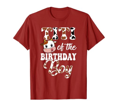 Titi of The Birthday Boy Cow Farm 1St Birthday Boy T-Shirt - size chart