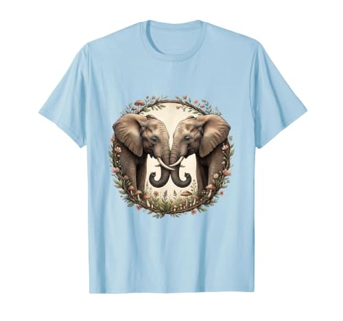 Mademark Mama Elephant and Calf Touching Trunks Gift T-Shirt - Men - size chart