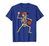 Funny Skeleton Baseball Tee Skeleton Baseball Halloween Costume Pitcher Sport Player T-Shirt - size chart