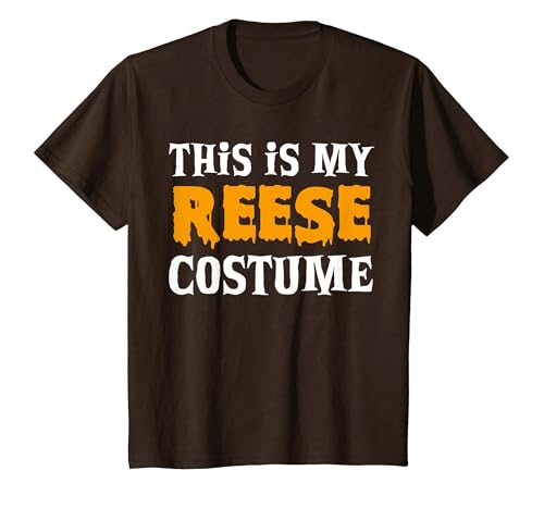 Personal Lazy Halloween Costumes Reese Halloween Personalized Costume Funny T-Shirt - size chart