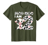 Cow 2nd Birthday Gifts Co. Cow Moo Moo I'm Two - 2 Years Old Cow Lover 2nd Birthday T-Shirt - size chart
