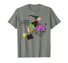 Funny Teacher Witch Tee Shirt There's Room On My Broom for You Too Teacher T-Shirt - size chart