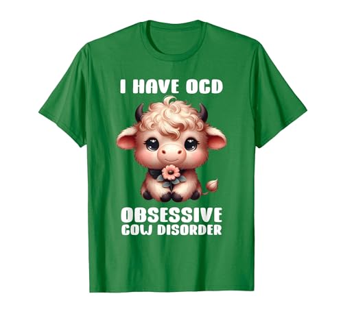 Funny Cow Apparel I Have OCD Obsessive Cow Disorder Cow Lover Farmer T-Shirt - size chart