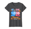 He Or She Pumpkin Gender Reveal Party Supplies Tee Halloween Pumpkin Gender Reveal He or She Mommy to Be T-Shirt - size chart